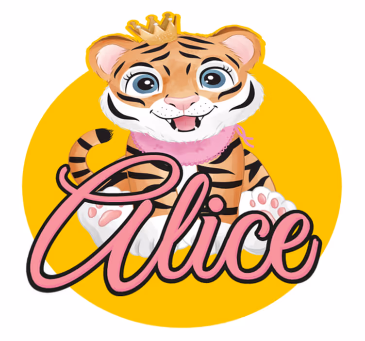 Vinil podovi životinja s ilustracijom slatkog tigra - TenStickers