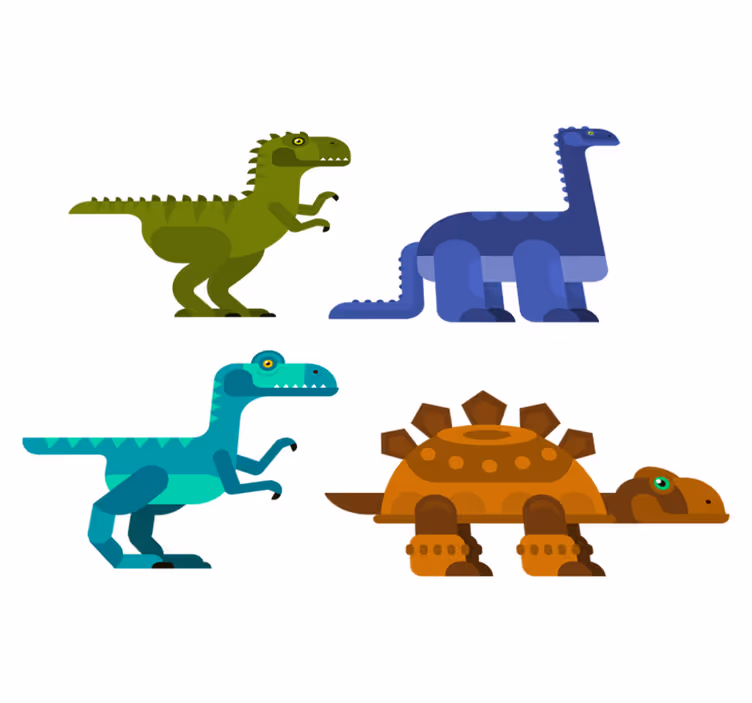 Vinil podovi životinja s veselim pokretnim dinosaurima - TenStickers