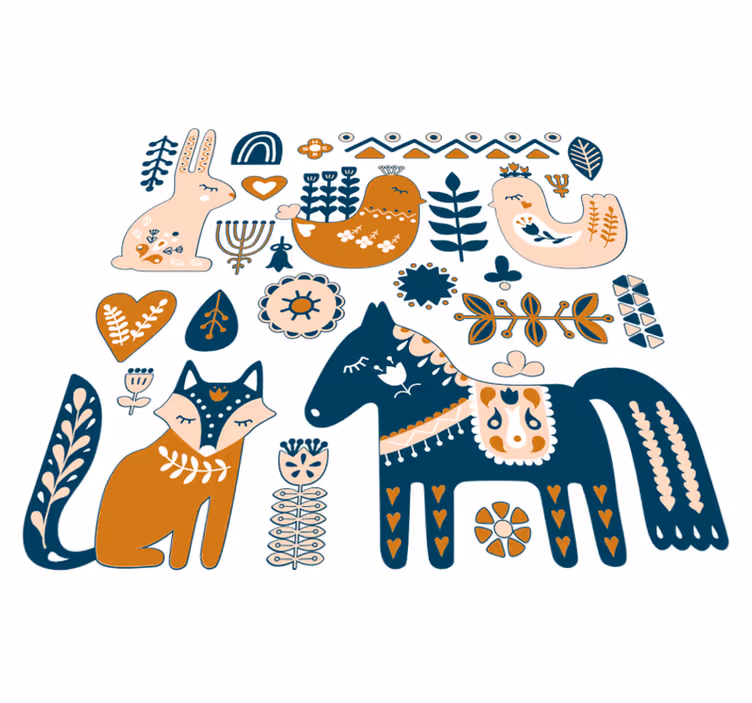 Vinil podovi životinja s veselom ilustracijom životinja - TenStickers