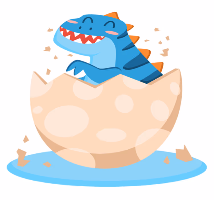 Vinil podovi životinja sretni izlegnuti dinosaur - TenStickers