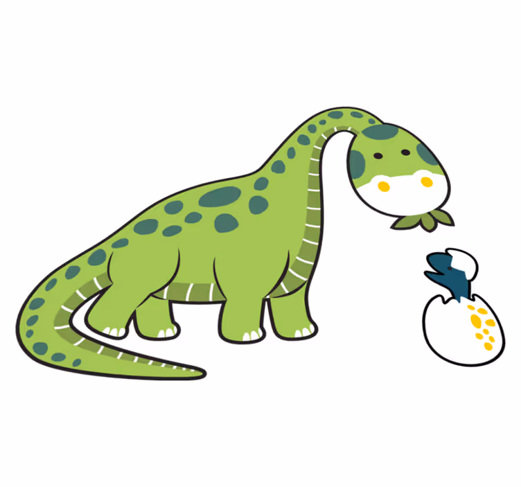 Vinil podovi životinja slatki dinosaurčić iz jajeta - TenStickers