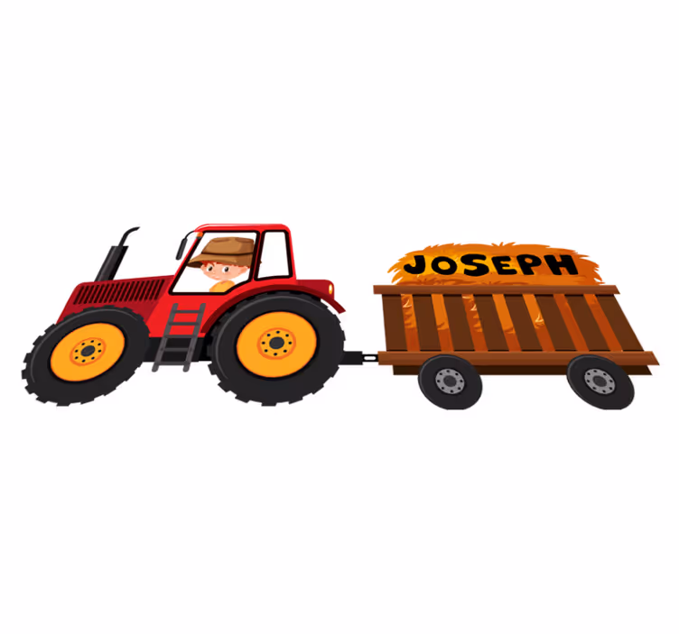 Vinil podovi životinja traktor s hayom - TenStickers