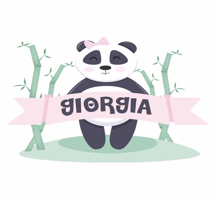 Vinil podovi životinja beba panda djevojčica s imenom - TenStickers