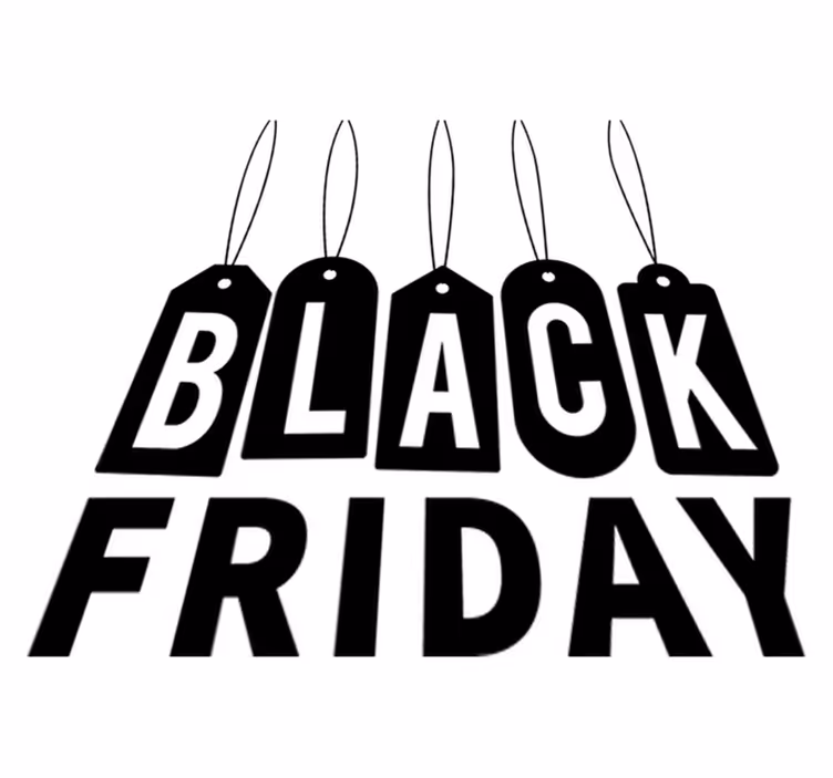 Vinilni tepih black friday crno-bijeli tekst - TenStickers