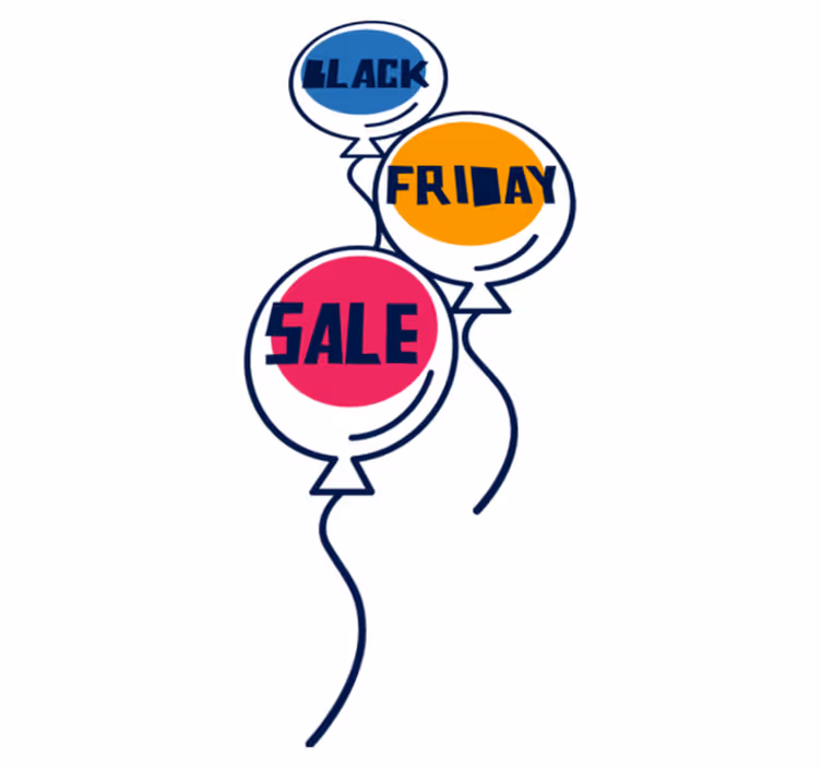 Vinilni tepih black friday Šareni zračni baloni - TenStickers