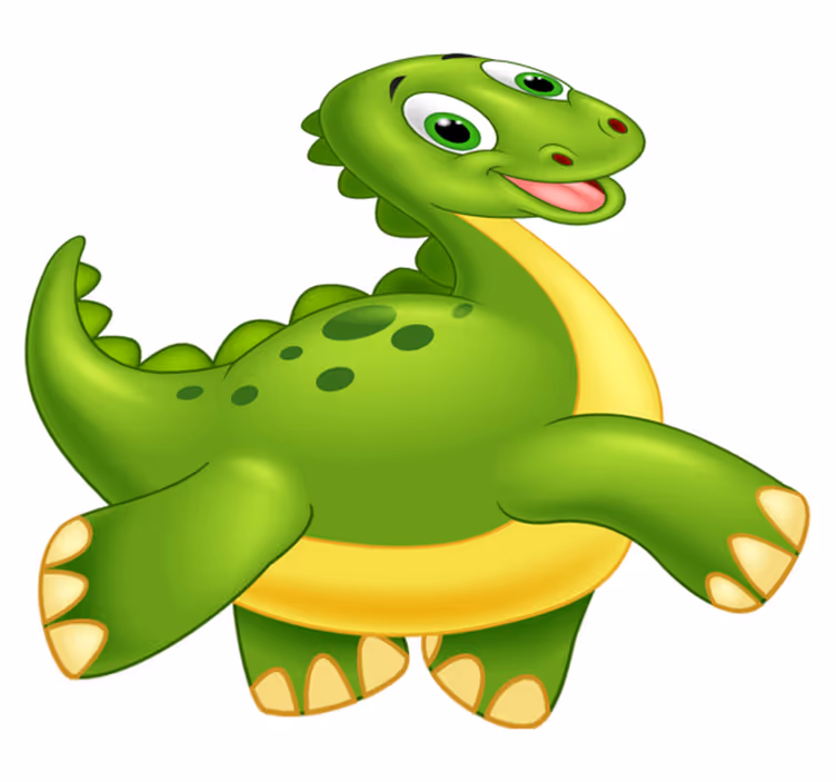 Vinil podovi životinja slatki zeleni dinosaur - TenStickers