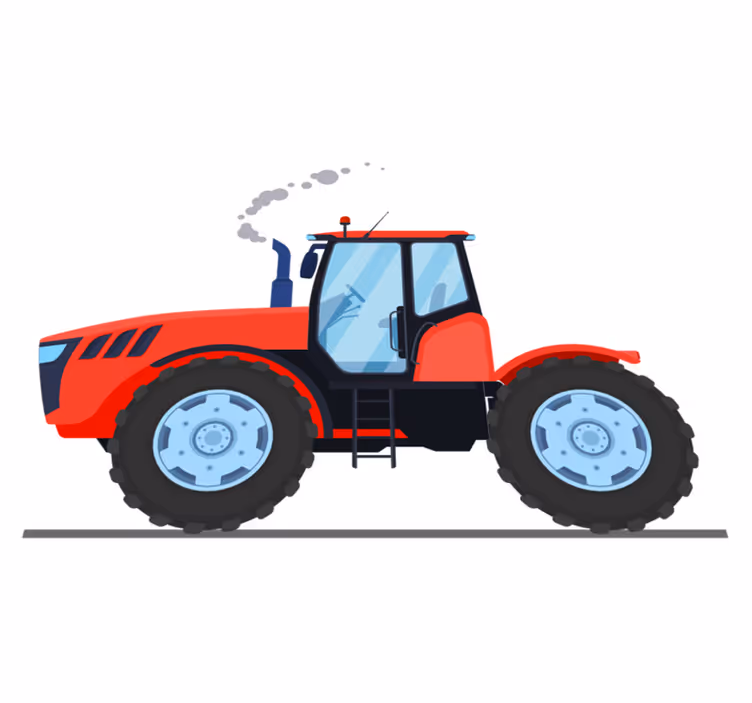 Vinil podovi životinja traktor crvene farme - TenStickers