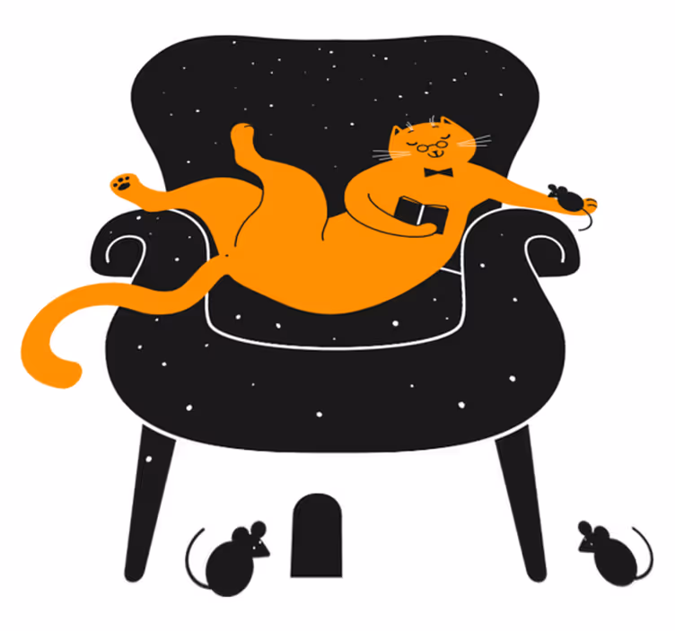 Vinil podovi životinja mačka i miš - TenStickers