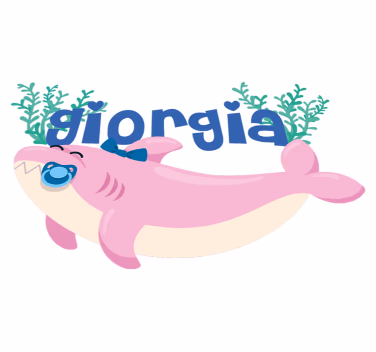 Vinil podovi životinja baby shark s imenom djevojčice - TenStickers