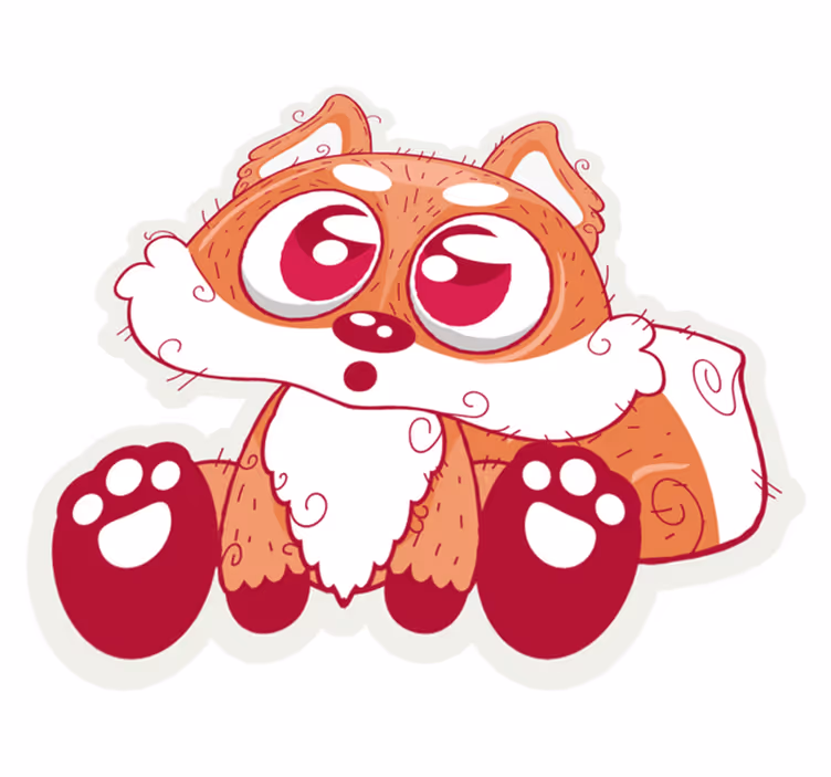 Vinil podovi životinja s ljubaznim anime lisicom - TenStickers