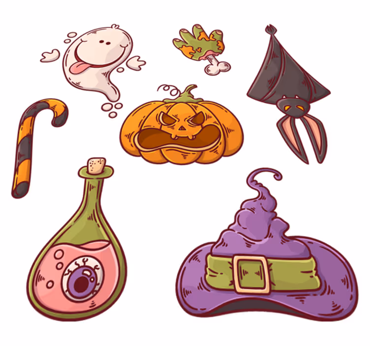Vinil podovi noć vještica s halloween figuricama - TenStickers