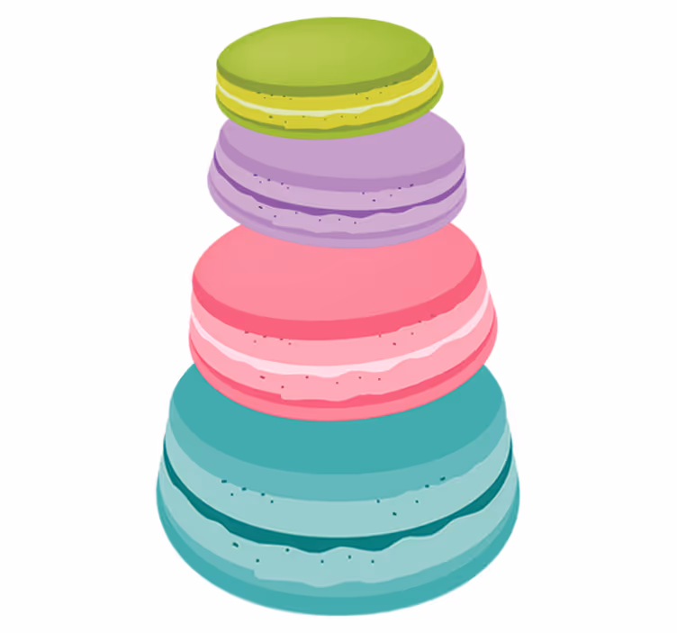 Vinil pod u kuhinji u bojama macarons kolačića - TenStickers