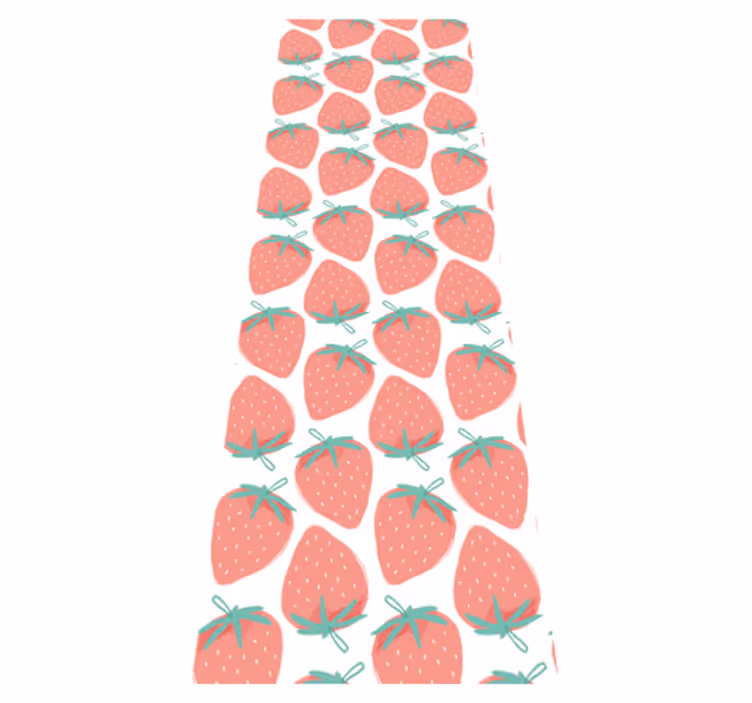 Vinil pod u kuhinji s uzorkom jagoda u pastelnim tonovima - TenStickers