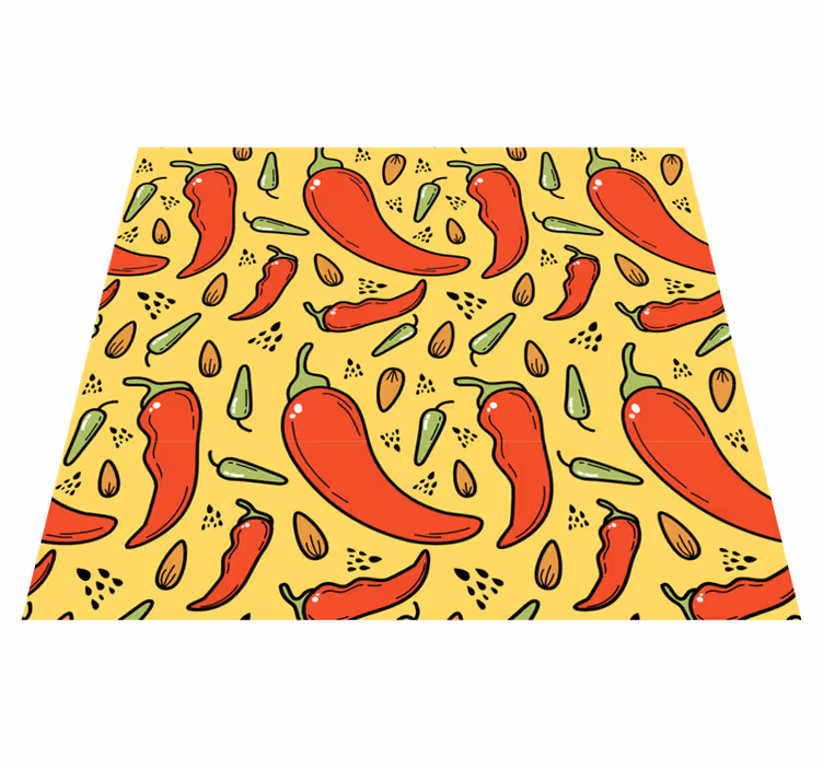 Vinil pod u kuhinji crvena i zelena ljuta paprika - TenStickers