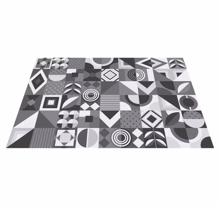 Vinil podovi za kupatilo sivo geometrijski pločice - TenStickers