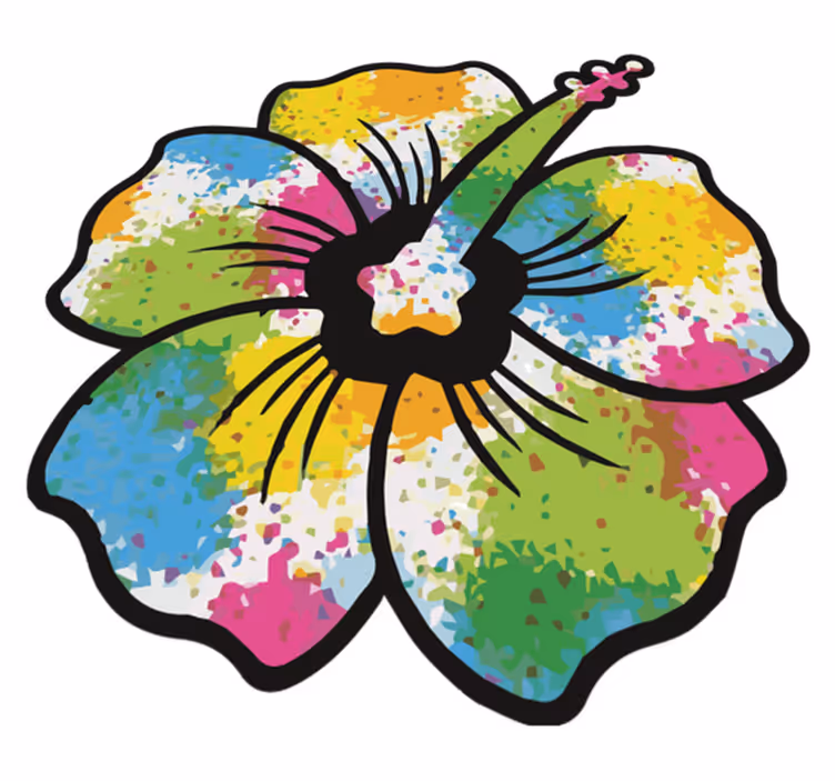 Vinil podovi spavaća soba hibiskus u bojama - TenStickers