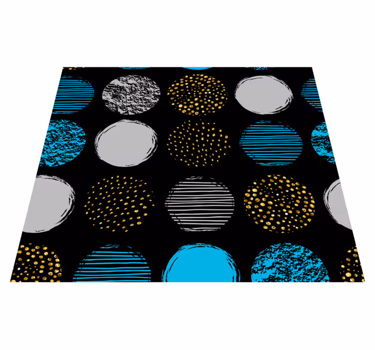 Vinil podovi geometrijski s uzorkom točkica na crnoj podlozi - TenStickers