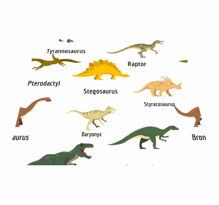 Vinil podovi spavaća soba s realističnim dinosaurima - TenStickers