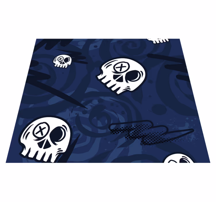 Vinil podovi spavaća soba s grafitnim lubanjama - TenStickers