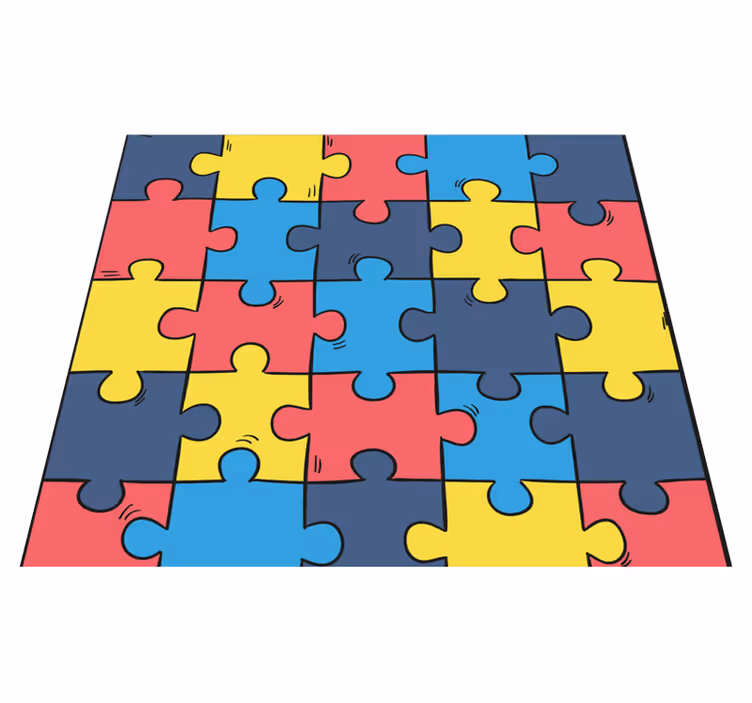 Vinil podovi spavaća soba rainbow puzzle - TenStickers