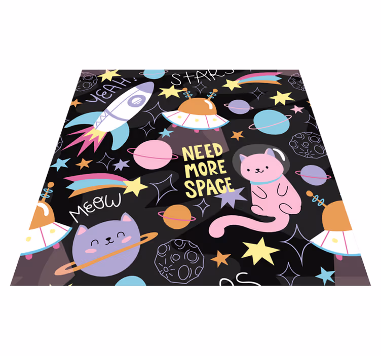 Drugi vinil podovi mačke u svemiru - TenStickers