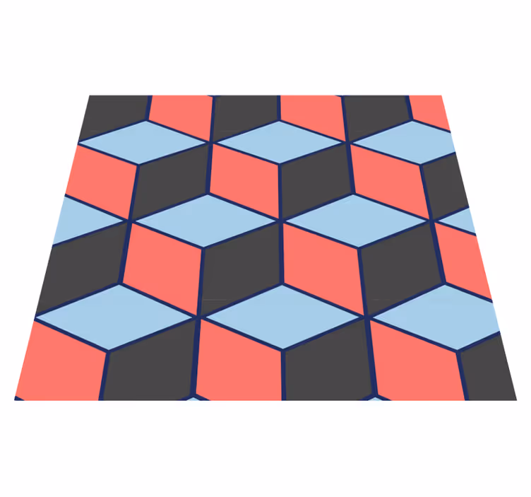 Vinil podovi spavaća soba geometrijski kvadrati 3d - TenStickers