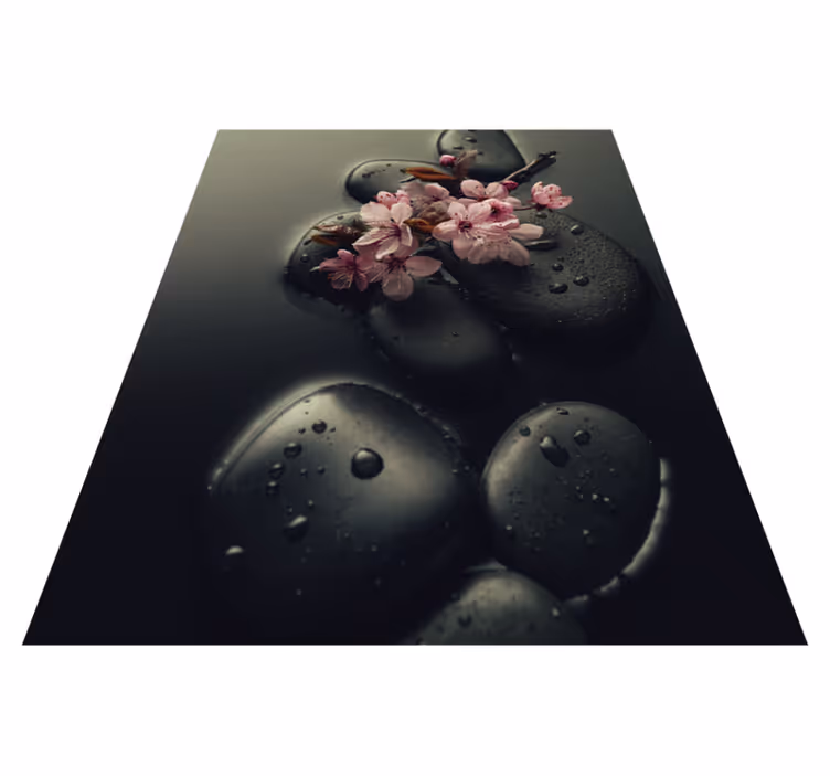 Vinil podovi priroda zen ambijent s kamenom za wc - TenStickers