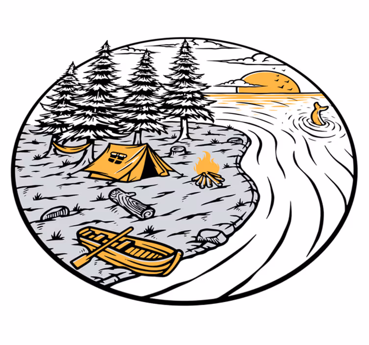 Vinil podovi priroda žuti pejzaž za motorhome - TenStickers