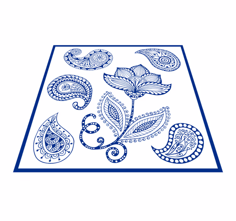 Vinil podovi priroda s botaničkim paisley uzorkom - TenStickers