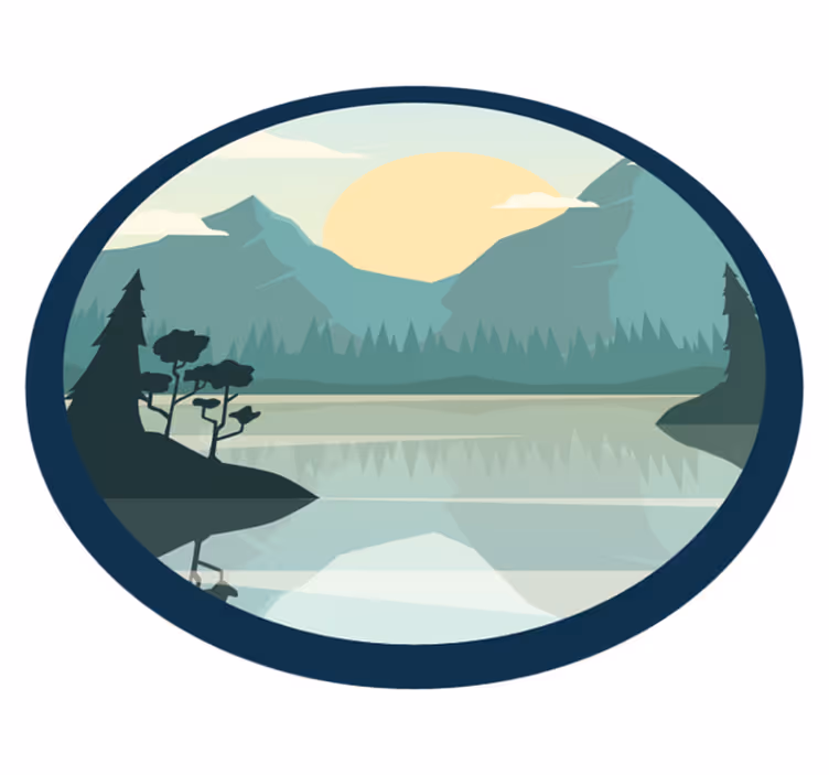 Vinil podovi priroda odsjaj mirnih planina - TenStickers