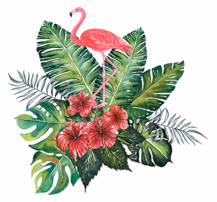 Vinil podovi cvijeće i biljke veliki tropski flamingo - TenStickers