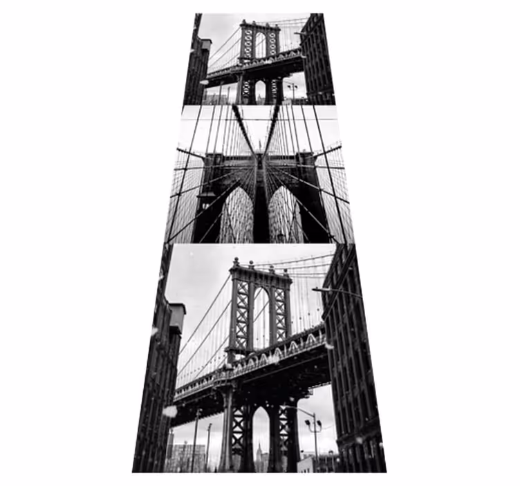 Vinil podovi spavaća soba brooklyn most kolaž - TenStickers