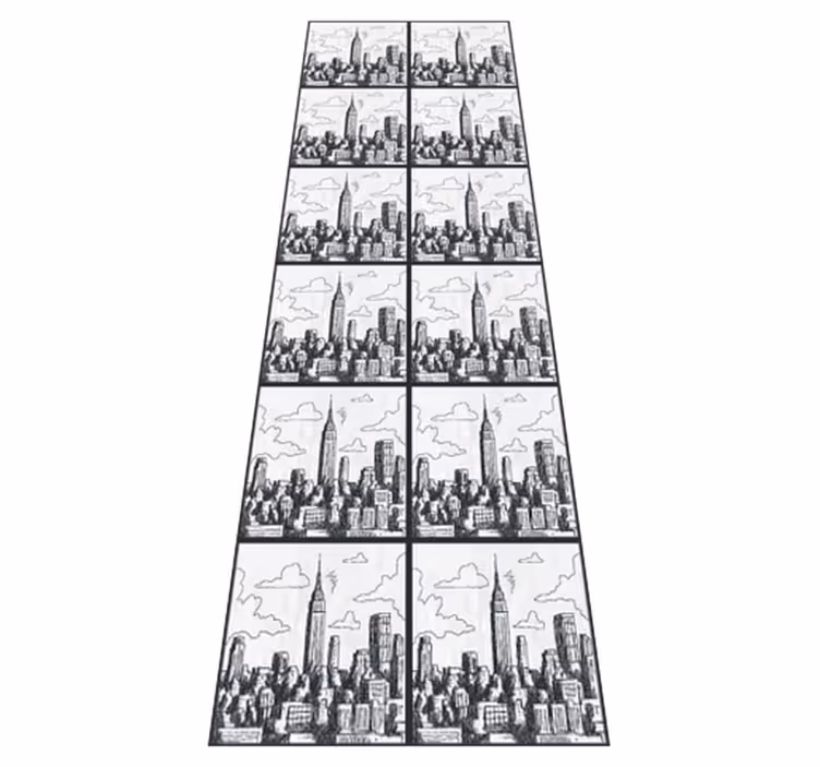 Vinil podovi spavaća soba nyc skica kolaž - TenStickers