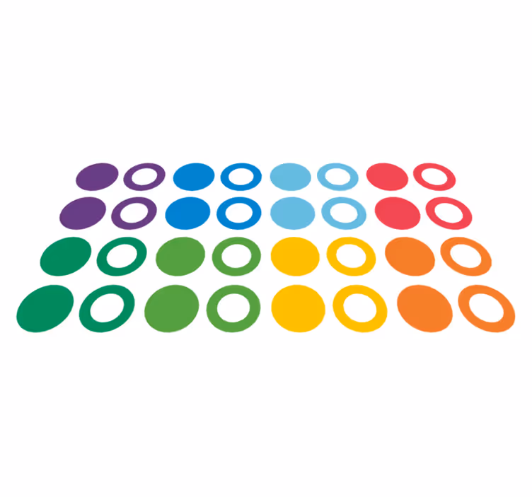 Vinil podovi geometrijski u bojama duge krugovi - TenStickers