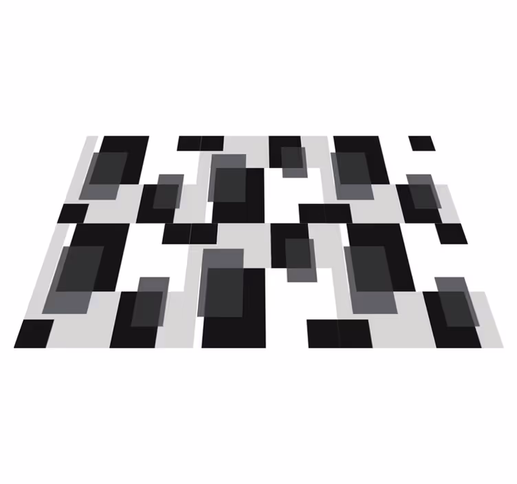 Vinil podovi geometrijski crno-bijeli blokovi - TenStickers