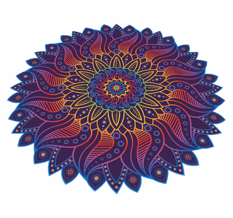 Vinil podovi geometrijski rainbow mandala - TenStickers