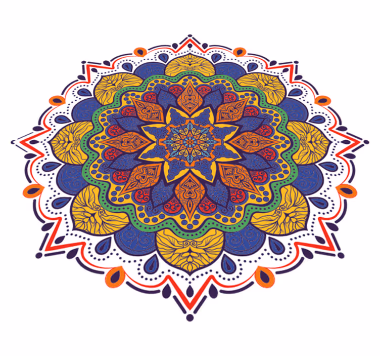 Vinil podovi geometrijski šarena cvjetna mandala - TenStickers