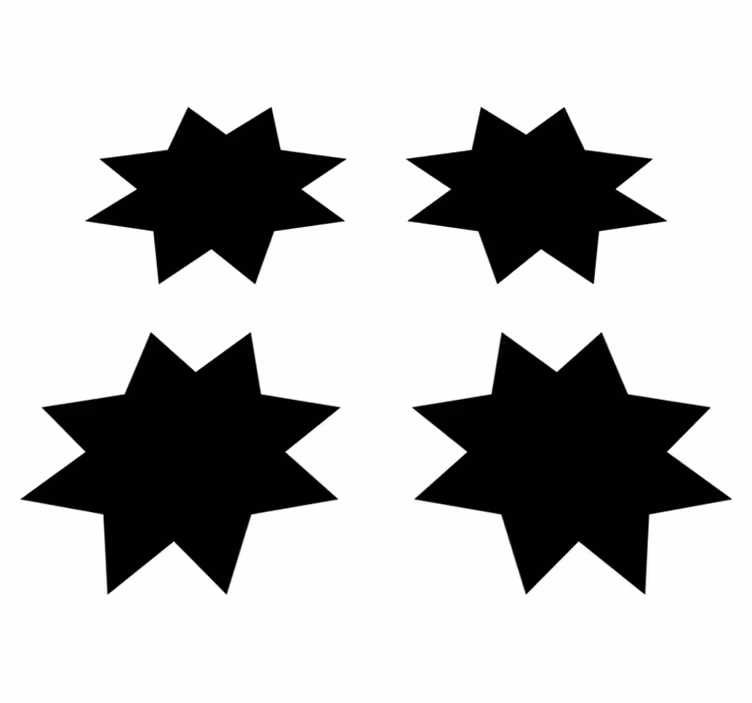 Vinil podovi geometrijski oblici crne zvijezde - TenStickers