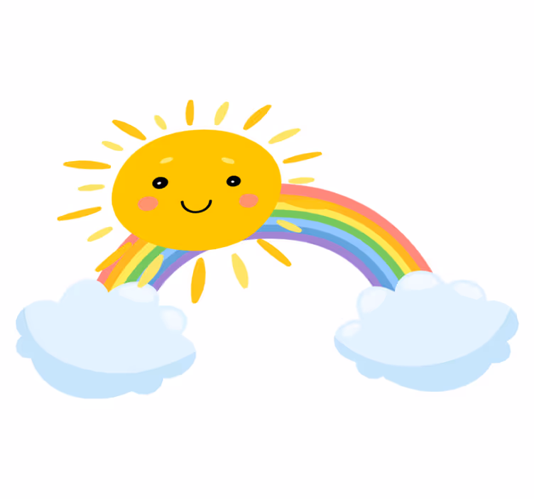 Vinil podovi djeca nebo crtani sunce i duga - TenStickers