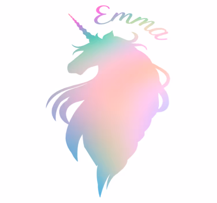 Vinil podovi djeca s personaliziranom unicorn siluetom - TenStickers