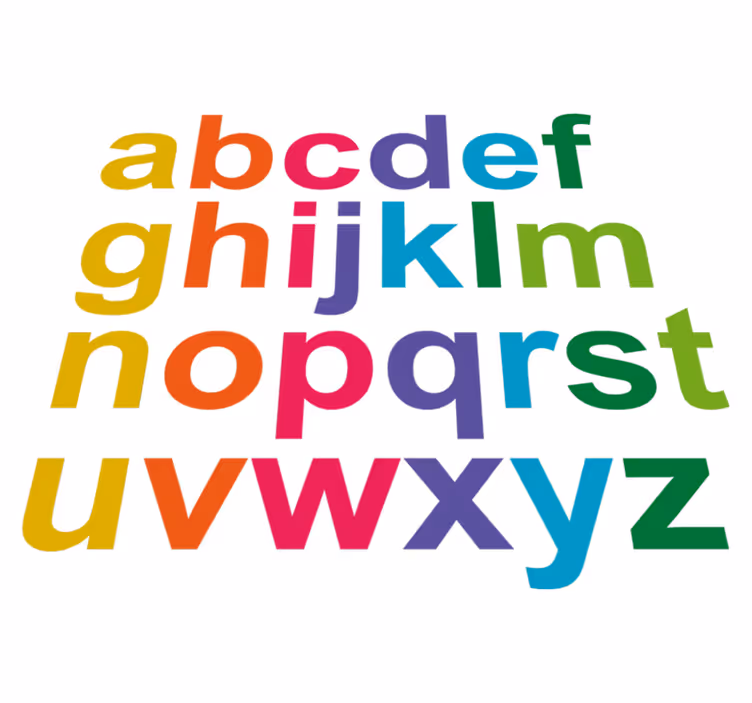 Vinil podovi djeca abeceda u minimalističkim bojama - TenStickers