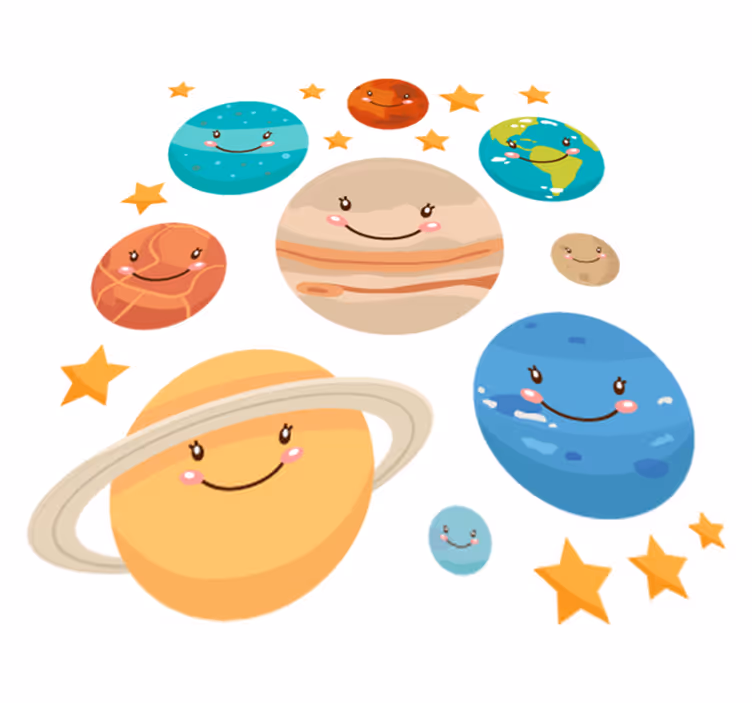 Vinil podovi djeca s naljepnicama planeta sunčevog sustava - TenStickers
