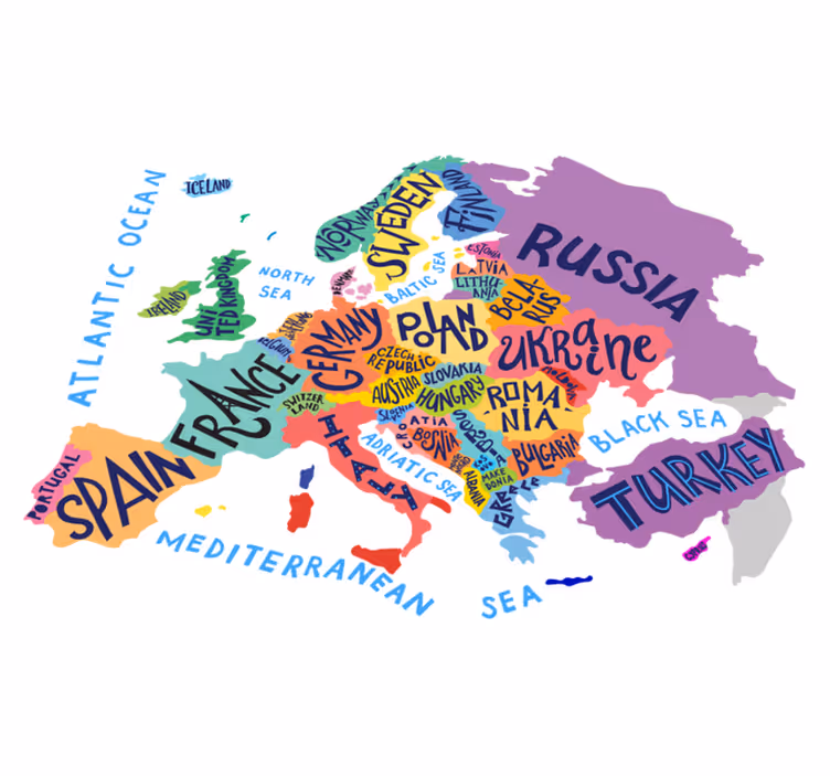 Vinil podovi djeca s kartom europe za igru - TenStickers