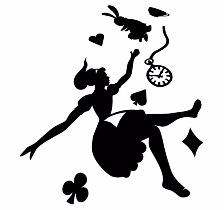 Vinil podovi djeca alicia i bijeli zec - TenStickers