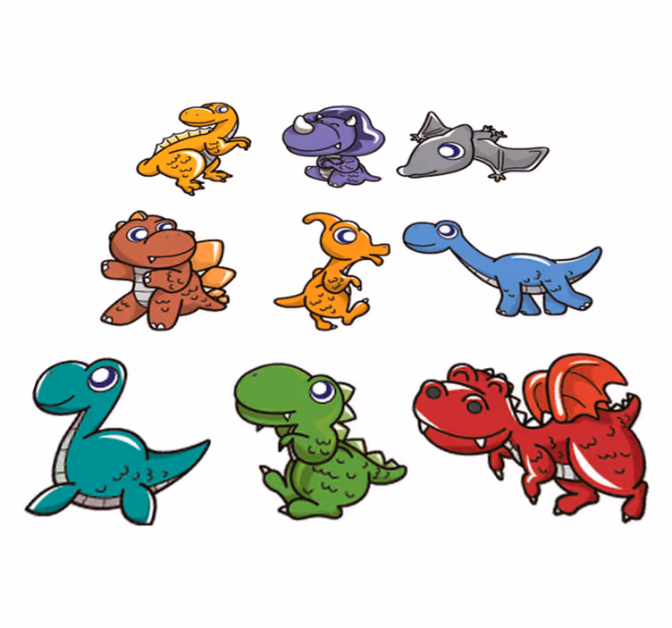 Vinil podovi djeca s dinozavrima za bebe - TenStickers