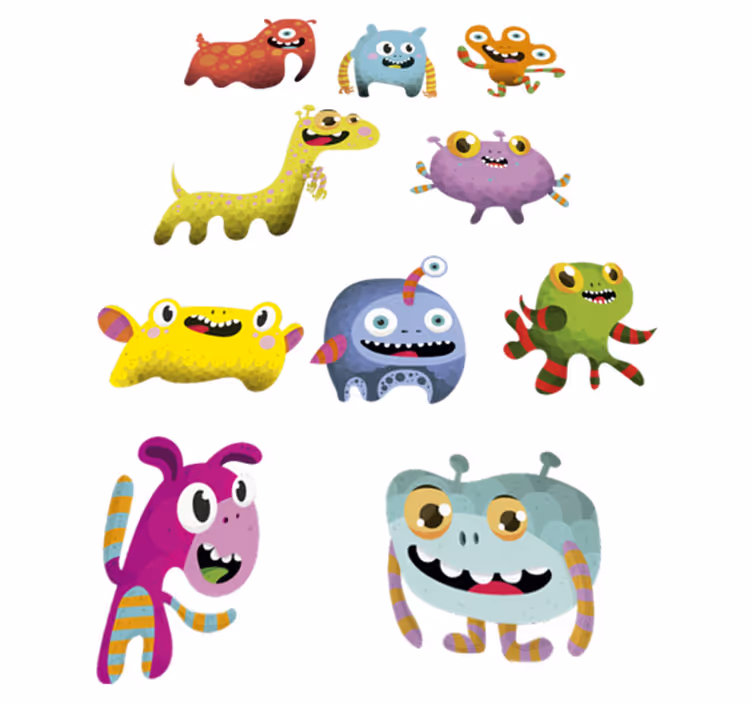 Vinil podovi djeca kolekcija čudovišta svemir - TenStickers