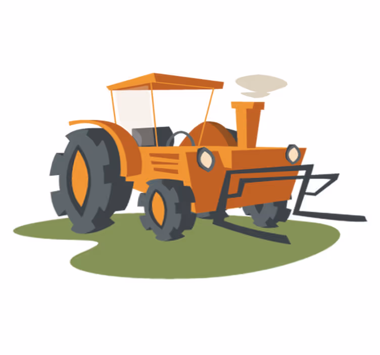 Vinil podovi djeca narančasti traktor - TenStickers