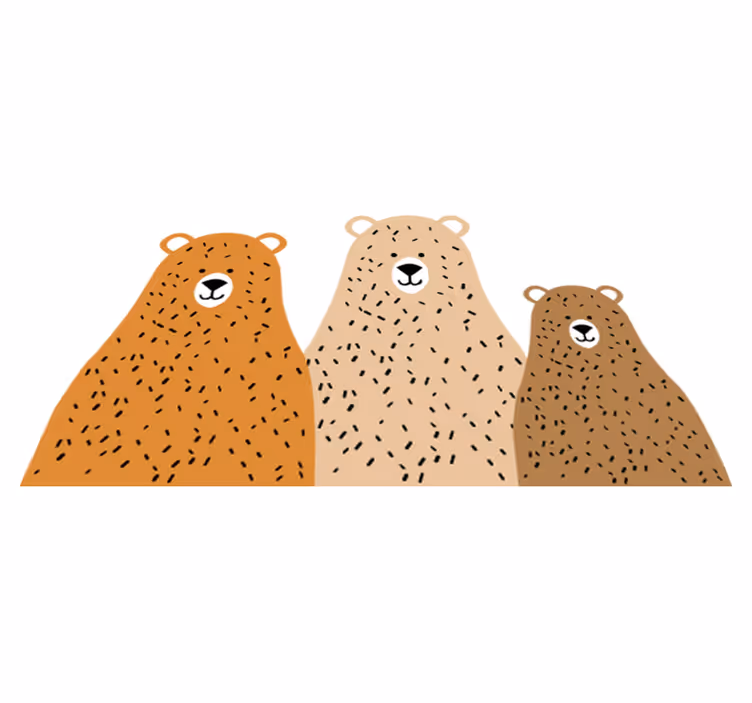 Vinil podovi djeca tri prijatelja medvjeda - TenStickers