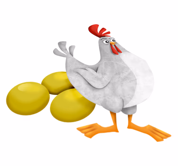 Vinil podovi djeca fen s zlatnim jajima - TenStickers