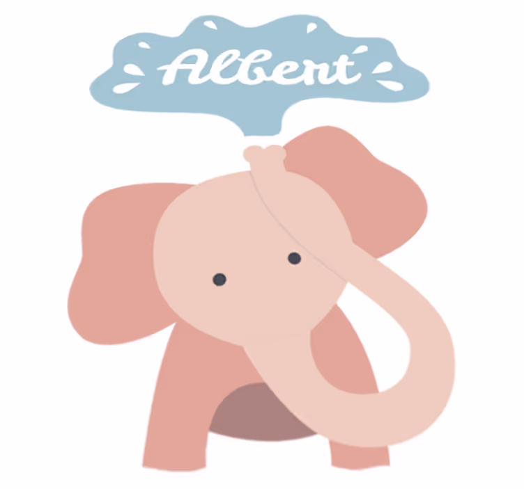 Vinil podovi djeca s imenom bebe slona - TenStickers